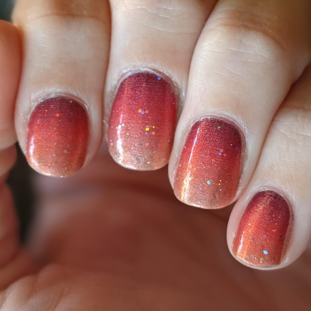 *Retired* Color Street: Solar Flare | Burgundy Copper Gold Gradient Glitter Fall - Picture 10 of 14